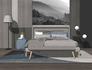 精品卧室模型家具模型 (8)